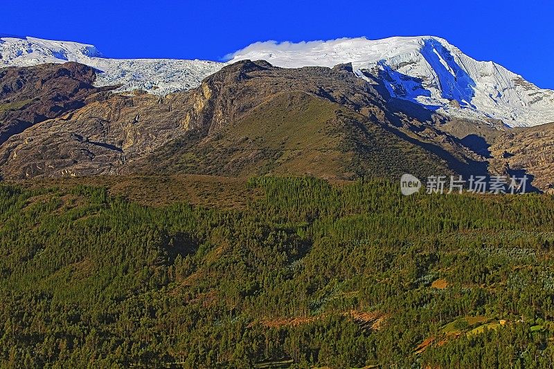 Copa Mountain和woodland――布兰卡- Huaraz, Ancash，秘鲁
